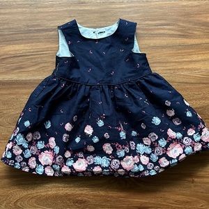 baby girl blue floral dress 0-3 months
